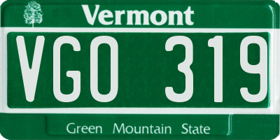 VT license plate VGO319