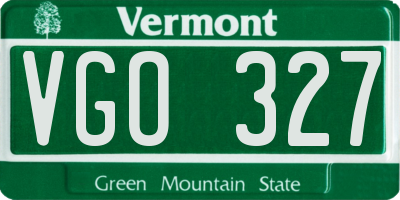 VT license plate VGO327