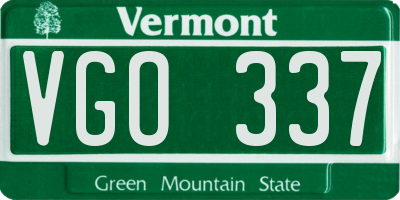 VT license plate VGO337