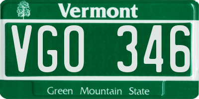 VT license plate VGO346