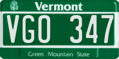 VT license plate VGO347