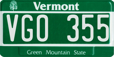 VT license plate VGO355
