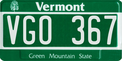 VT license plate VGO367