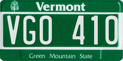 VT license plate VGO410