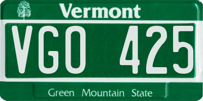 VT license plate VGO425
