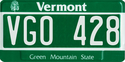 VT license plate VGO428