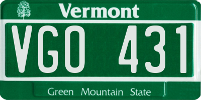 VT license plate VGO431