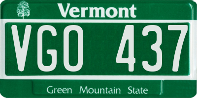 VT license plate VGO437