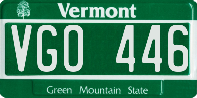 VT license plate VGO446