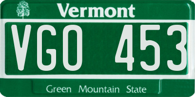 VT license plate VGO453