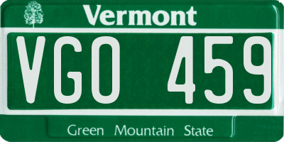 VT license plate VGO459