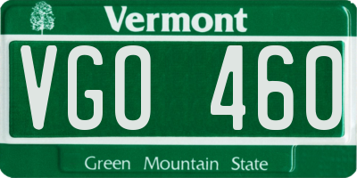 VT license plate VGO460
