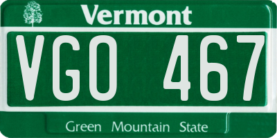 VT license plate VGO467
