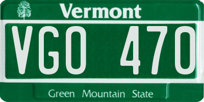 VT license plate VGO470