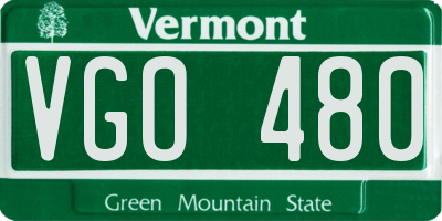 VT license plate VGO480
