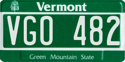 VT license plate VGO482