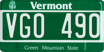 VT license plate VGO490