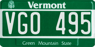 VT license plate VGO495