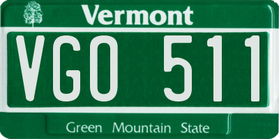 VT license plate VGO511