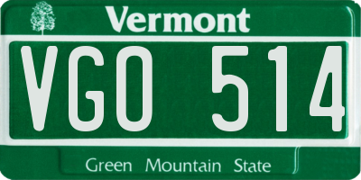 VT license plate VGO514