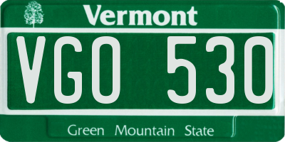 VT license plate VGO530
