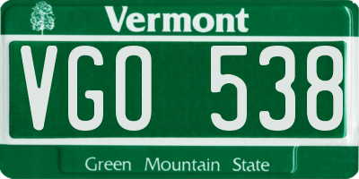 VT license plate VGO538