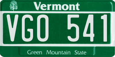 VT license plate VGO541