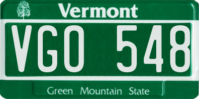 VT license plate VGO548