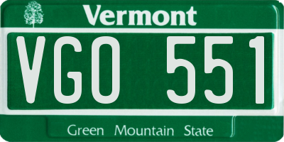 VT license plate VGO551