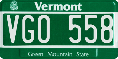 VT license plate VGO558