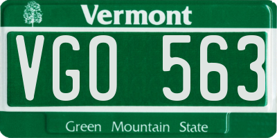 VT license plate VGO563