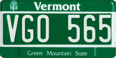 VT license plate VGO565