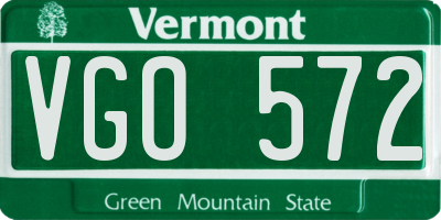 VT license plate VGO572