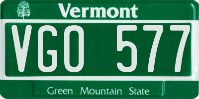 VT license plate VGO577