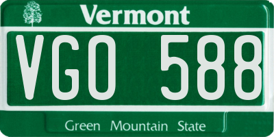 VT license plate VGO588