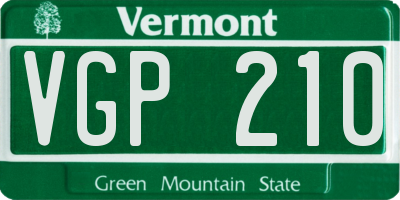 VT license plate VGP210