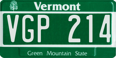VT license plate VGP214