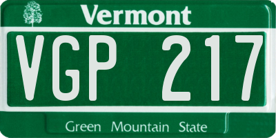 VT license plate VGP217
