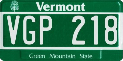 VT license plate VGP218