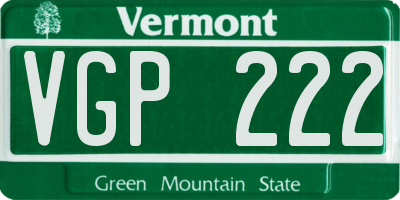 VT license plate VGP222