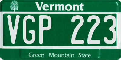 VT license plate VGP223