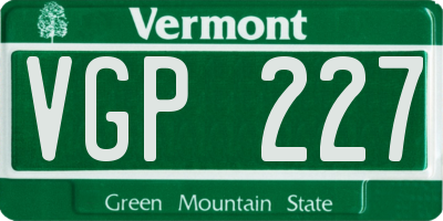 VT license plate VGP227