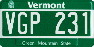 VT license plate VGP231
