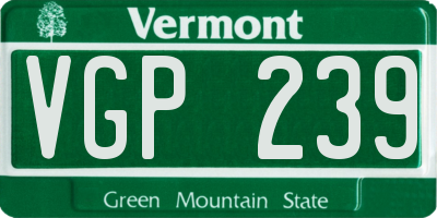 VT license plate VGP239