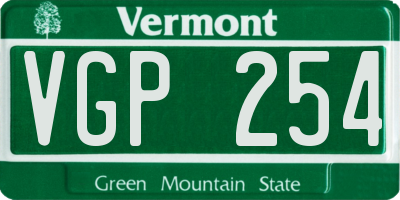 VT license plate VGP254