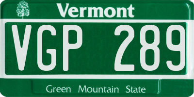VT license plate VGP289