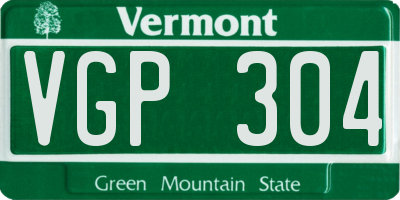 VT license plate VGP304