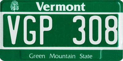 VT license plate VGP308
