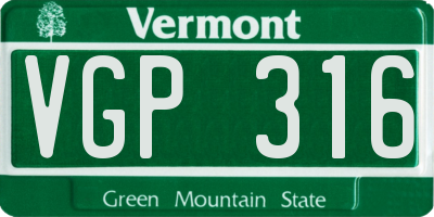 VT license plate VGP316