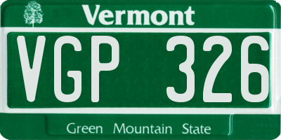 VT license plate VGP326